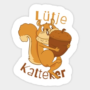 Lütje Katteker Low German Squirrel Sticker